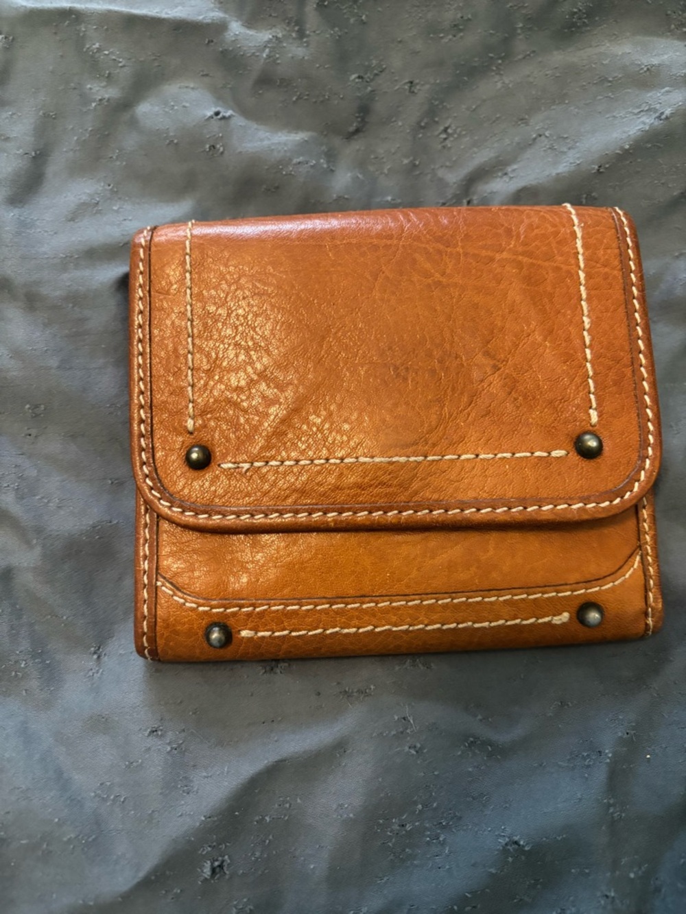 Banana Republic Cognac Brown Leather Snap Wallet